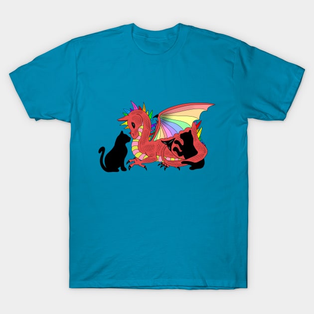 Dragon and kitties T-Shirt by MelanieJeyakkumar